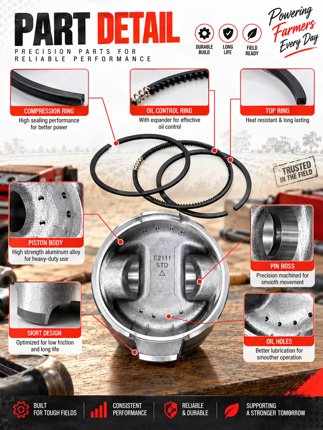 RING PISTON 186F [RP-186]